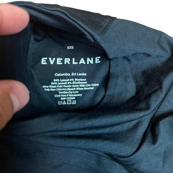 NWT Everlane The Luster Mockneck Tank Black Bodysuit Thong Size XXS Women